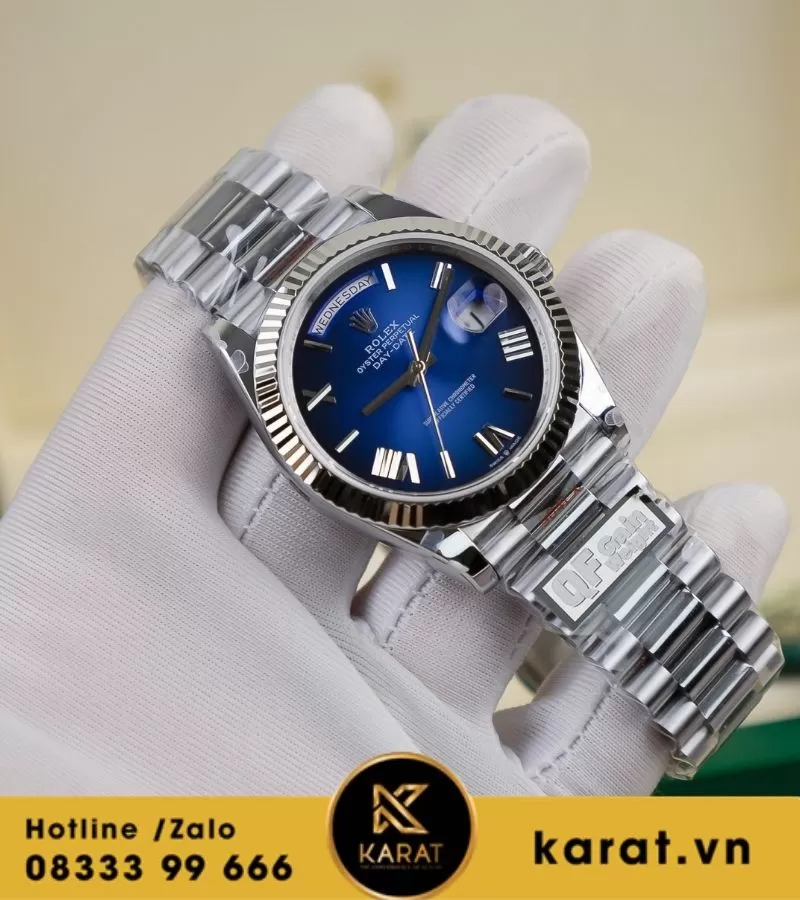 Đồng Hồ Rolex Day-Date M128239-0063 128239-0063 Vàng Trắng 18ct Màu Xanh Dương Ombre fake - Ảnh 9