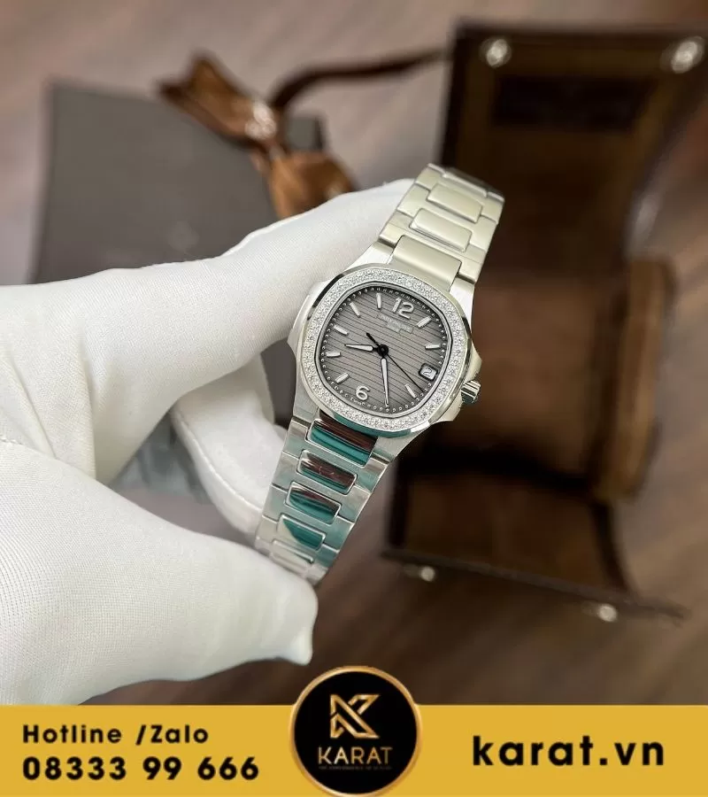 Đồng hồ Patek Philippe Nautilus 7010/1G-011 vàng trắng fake - Ảnh 7