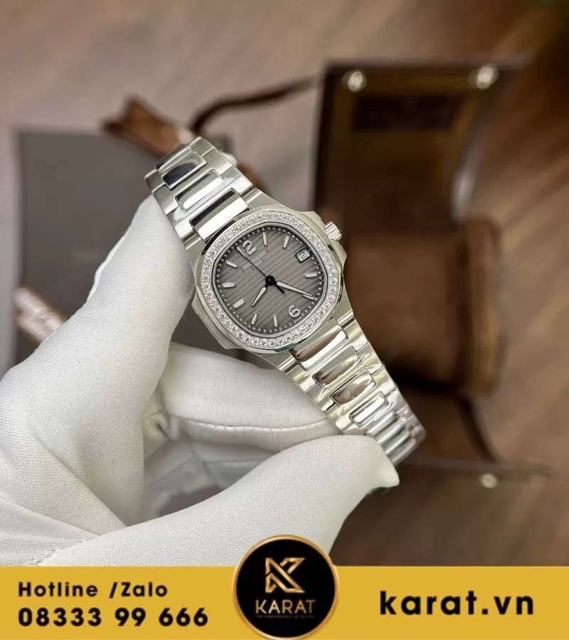 Đồng hồ Patek Philippe Nautilus 7010/1G-011 vàng trắng fake - Ảnh 6