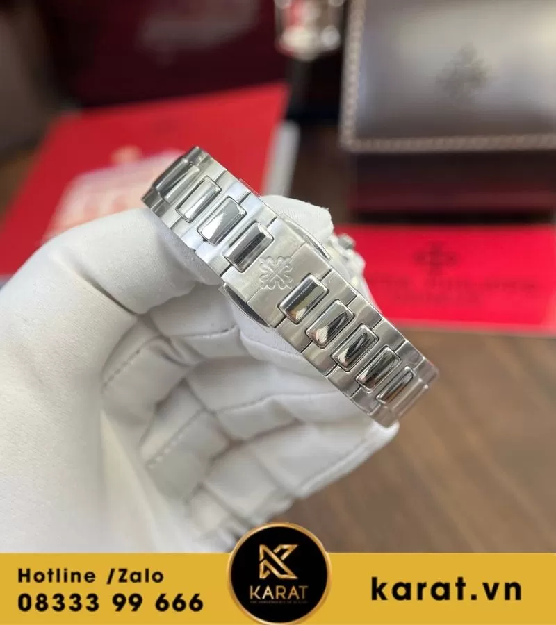 Đồng hồ Patek Philippe Nautilus 7010/1G-011 vàng trắng fake - Ảnh 4