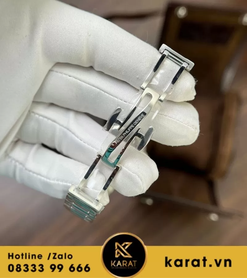 Đồng hồ Patek Philippe Nautilus 7010/1G-011 vàng trắng fake - Ảnh 3