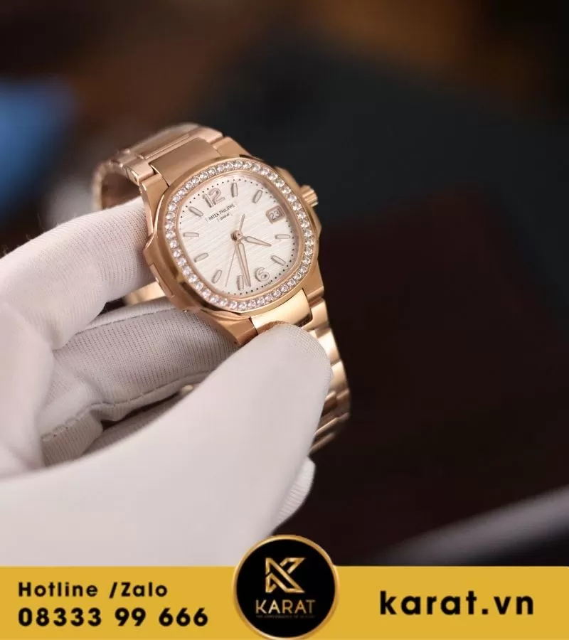 Đồng hồ Patek Philippe Nautilus 7010/1R vàng hồng mặt trắng rep 11 - Ảnh 7