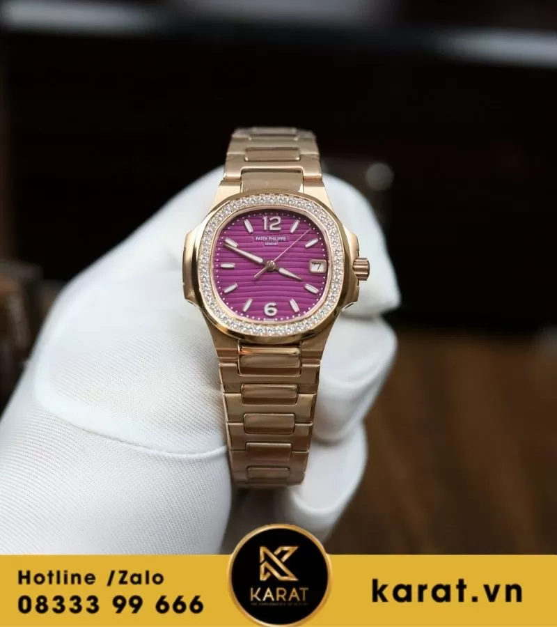 Đồng hồ Patek Philippe Nautilus 7010/1R-013 rose gold mặt hồng - Ảnh 3