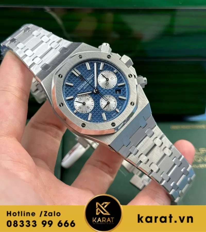 Đồng hồ Audemars Piguet Royal Oak Chrono 26331 blue dial replica - Ảnh 9
