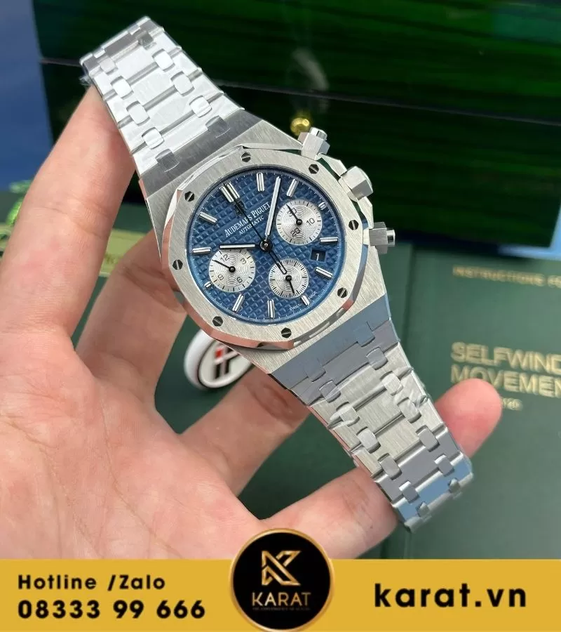 Đồng hồ Audemars Piguet Royal Oak Chrono 26331 blue dial replica - Ảnh 5