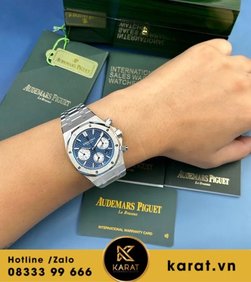 Đồng hồ Audemars Piguet Royal Oak Chrono 26331 blue dial replica - Ảnh 4