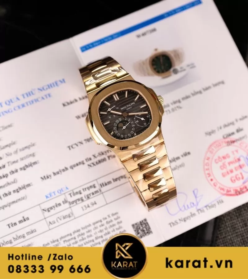 Đồng hồ Patek Philippe nautilus 5712r PPF Factory bọc vàng 18K replica - Ảnh 6