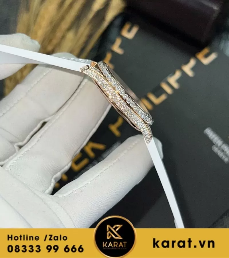 Đồng hồ Patek Philippe 5067 PPF for lady độ full Moissanite chế tác Hongkong - Ảnh 7