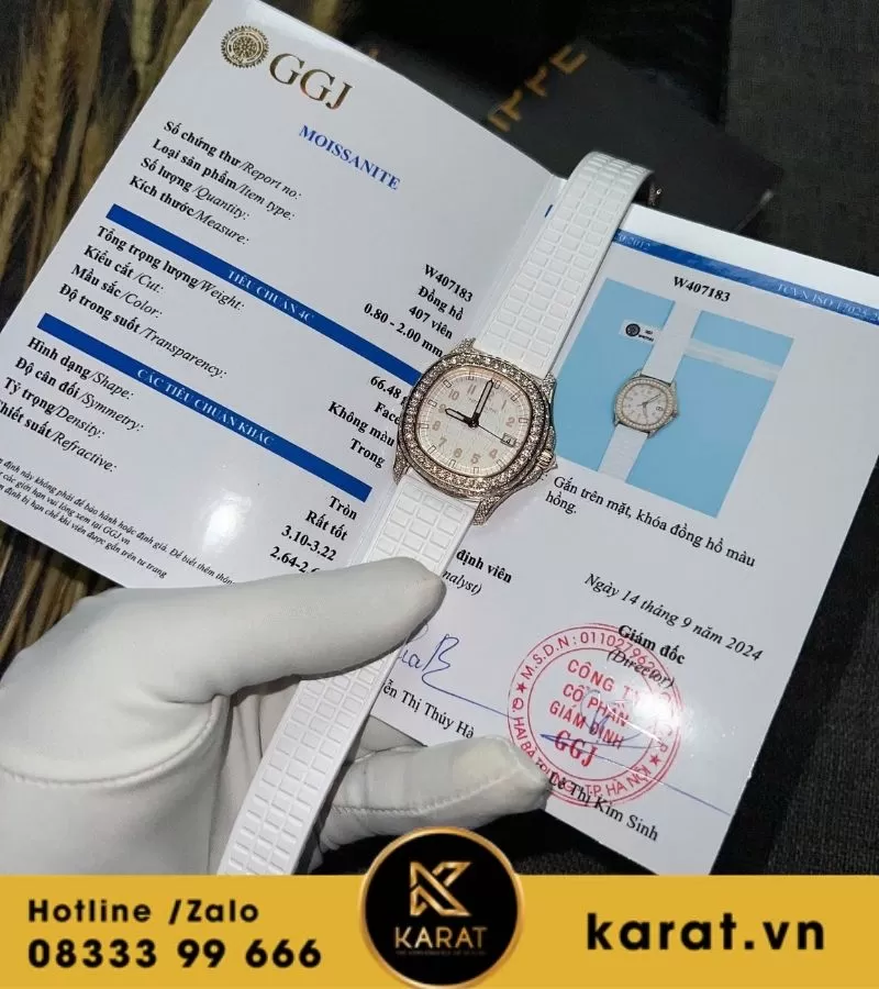 Đồng hồ Patek Philippe 5067 PPF for lady độ full Moissanite chế tác Hongkong - Ảnh 4