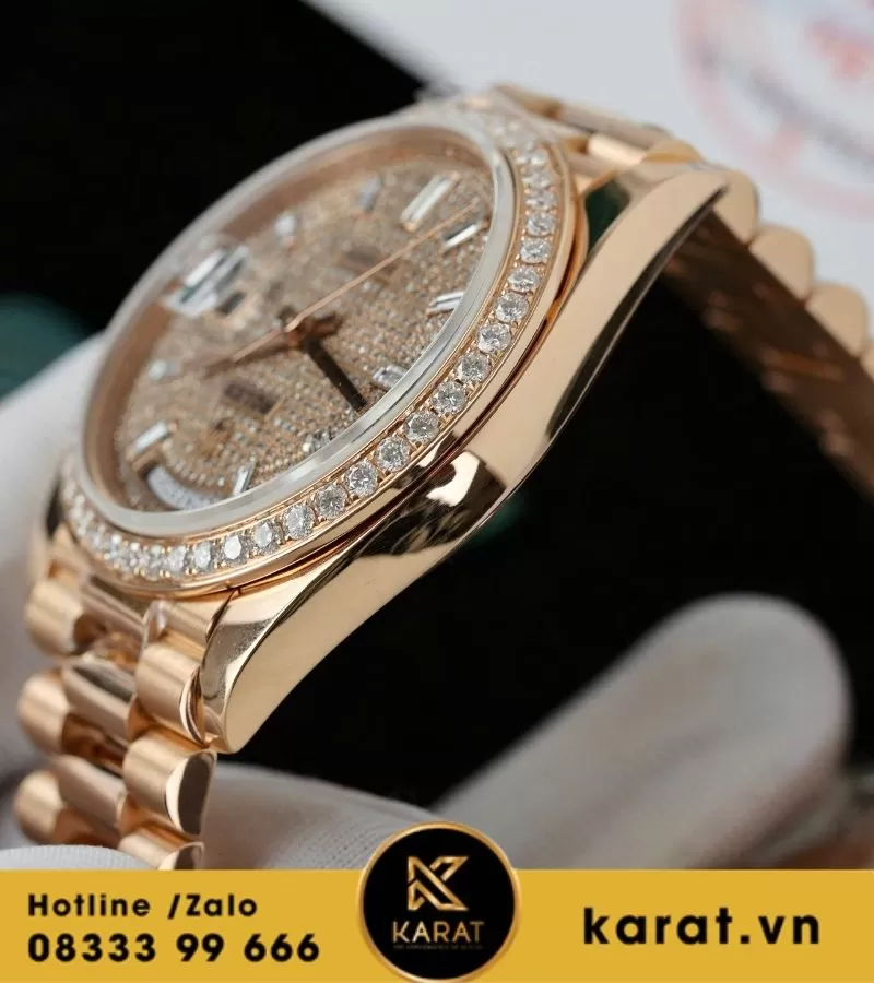 Đồng hồ Rolex Day-date 228345rbr chế tác vàng khối kim cương thiên nhiên - Ảnh 12