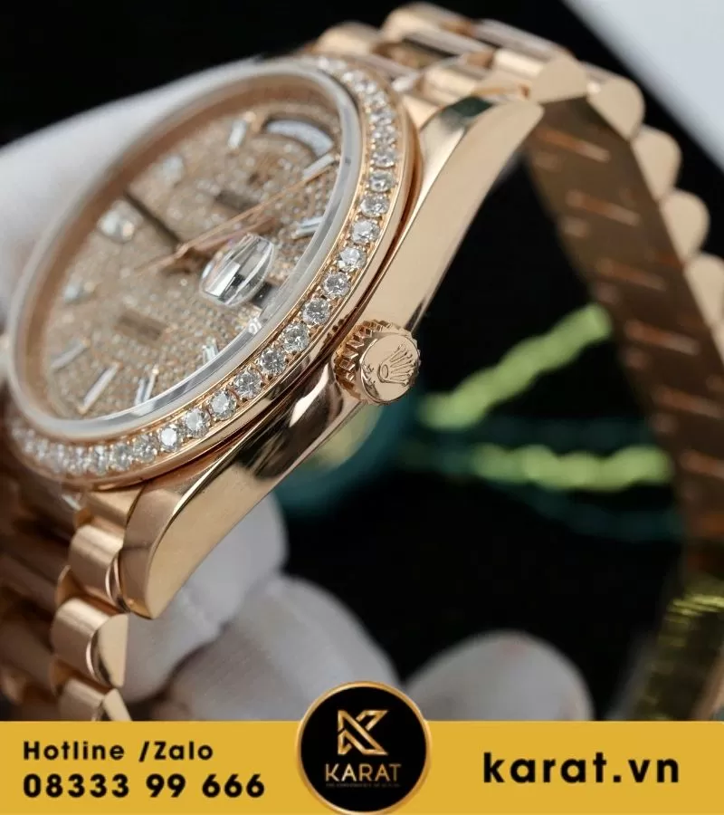 Đồng hồ Rolex Day-date 228345rbr chế tác vàng khối kim cương thiên nhiên - Ảnh 11