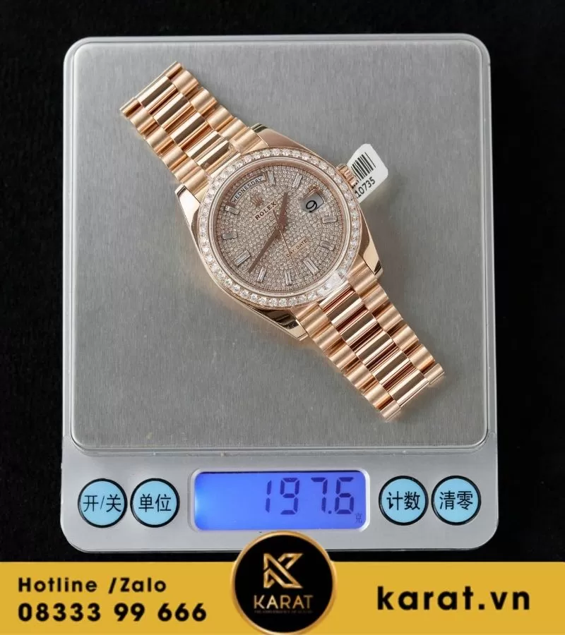 Đồng hồ Rolex Day-date 228345rbr chế tác vàng khối kim cương thiên nhiên - Ảnh 9