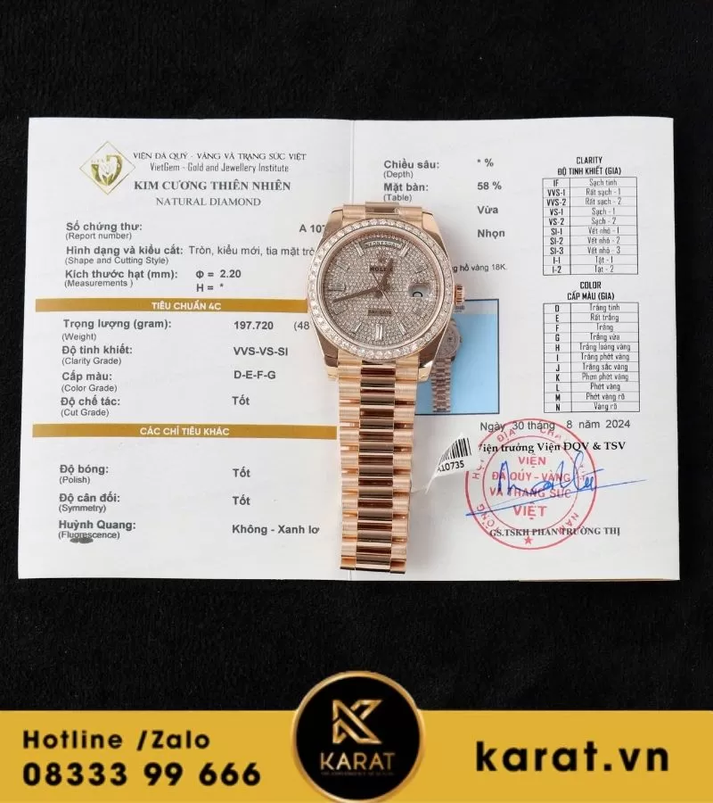 Đồng hồ Rolex Day-date 228345rbr chế tác vàng khối kim cương thiên nhiên - Ảnh 7