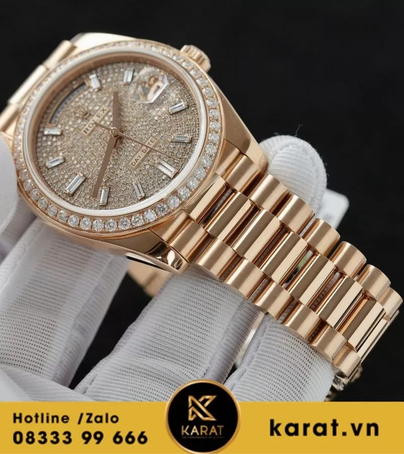 Đồng hồ Rolex Day-date 228345rbr chế tác vàng khối kim cương thiên nhiên - Ảnh 5
