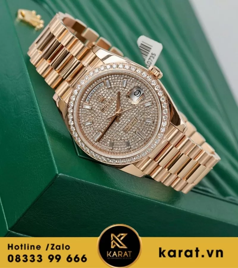 Đồng hồ Rolex Day-date 228345rbr chế tác vàng khối kim cương thiên nhiên - Ảnh 4