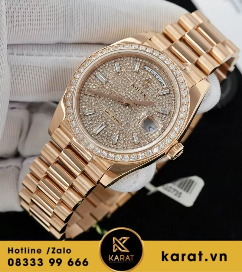 Đồng hồ Rolex Day-date 228345rbr chế tác vàng khối kim cương thiên nhiên - Ảnh 3