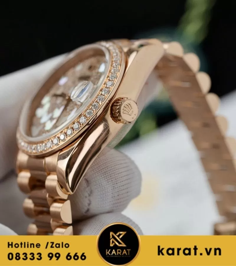 Đồng hồ Rolex Datejust 278285RBR chế tác vàng hồng nguyên khối kim cương thiên nhiên - Ảnh 13