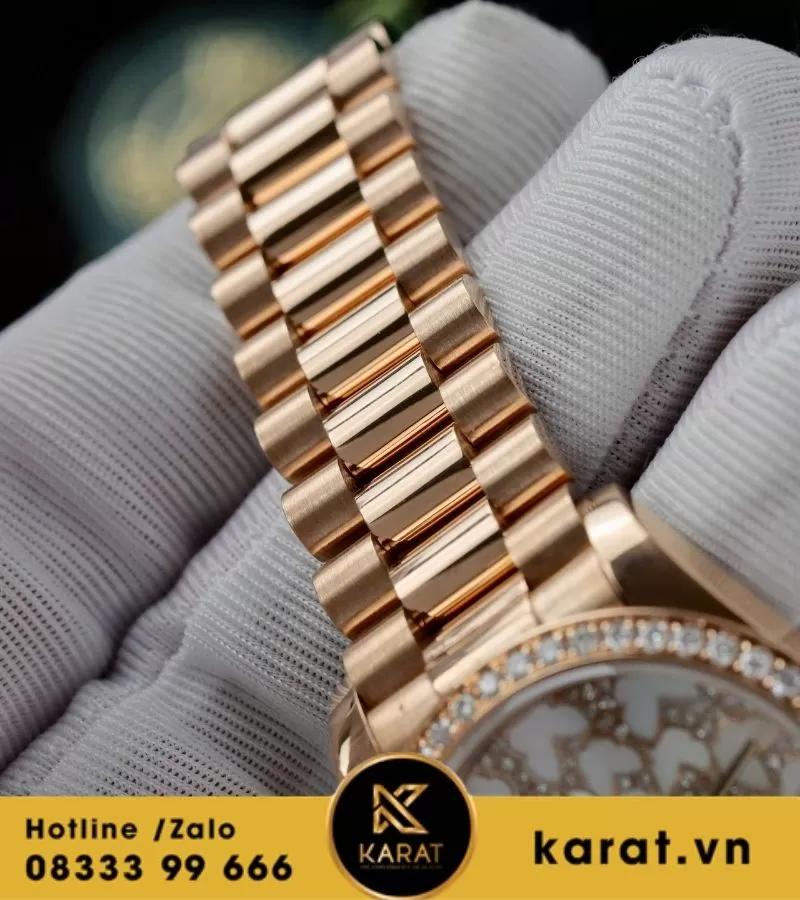 Đồng hồ Rolex Datejust 278285RBR chế tác vàng hồng nguyên khối kim cương thiên nhiên - Ảnh 10