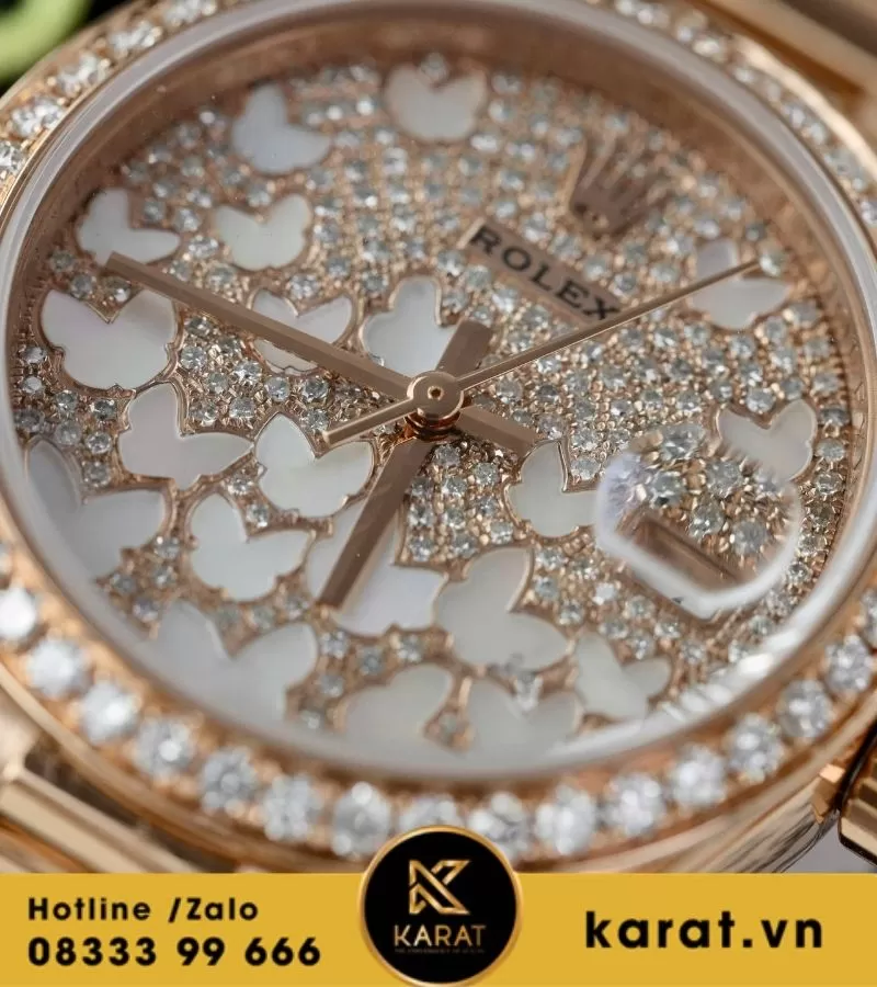 Đồng hồ Rolex Datejust 278285RBR chế tác vàng hồng nguyên khối kim cương thiên nhiên - Ảnh 5