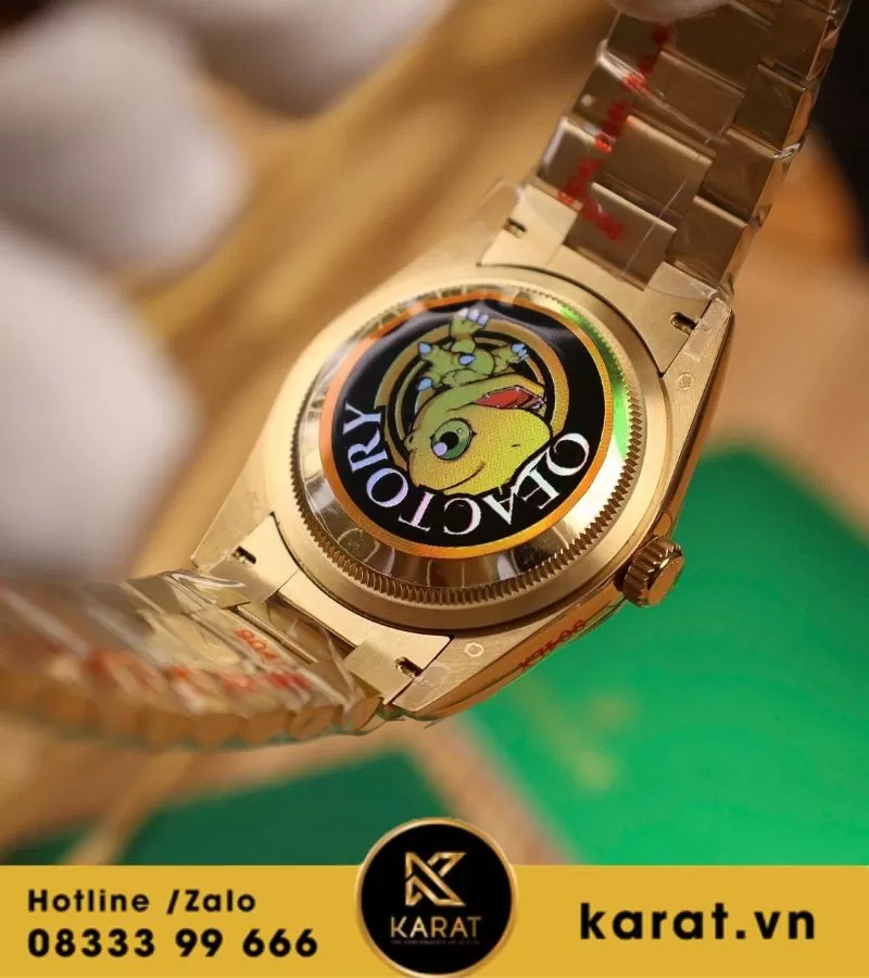 Đồng hồ Rolex Day-Date 36mm vàng hồng mặt xanh green bản nặng 158g QF factory fake - Ảnh 3