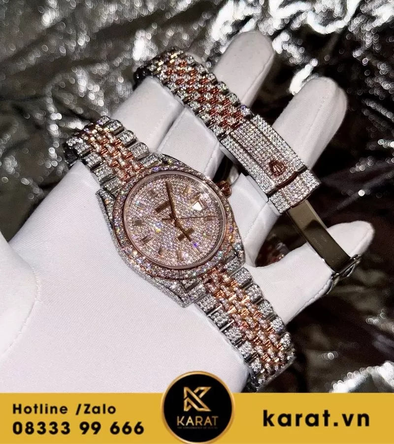 Đồng hồ Rolex độ full kim cương - Ảnh 7