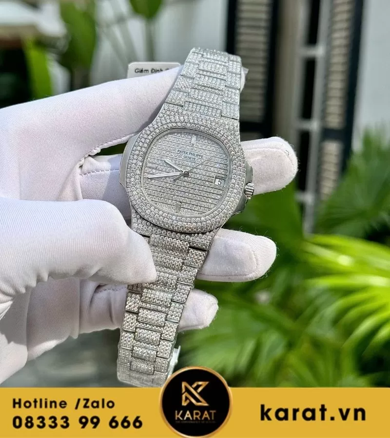Đồng hồ Patek Philippe nautilus 5719 custom full diamond - Ảnh 5