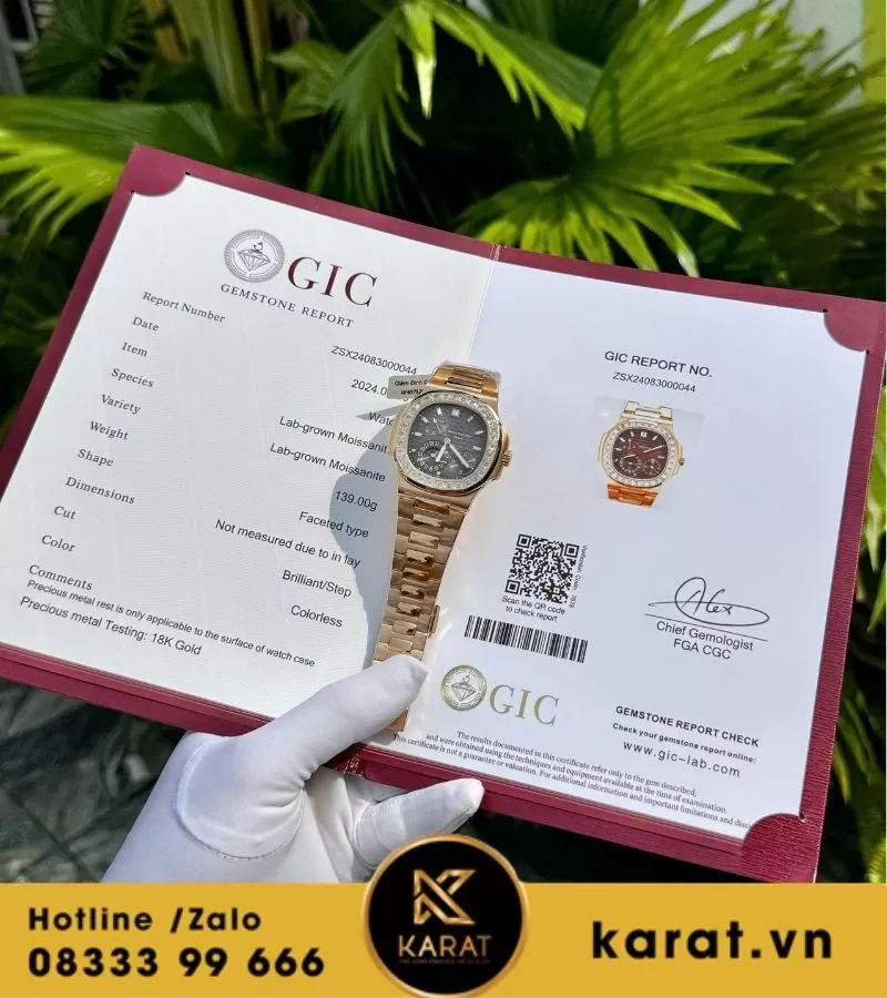 Đồng hồ Patek Philippe 5712r độ viền moissanite baguette - Ảnh 4