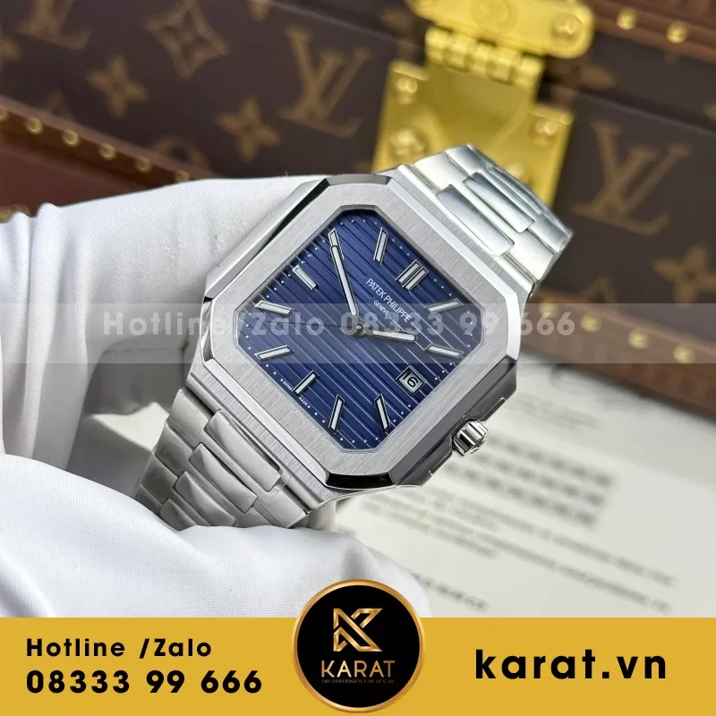 Đồng Hồ Patek Philippe Cubitus 5821 Mặt Xanh Blue Rep 11 Cao Cấp 45mm - Ảnh 8