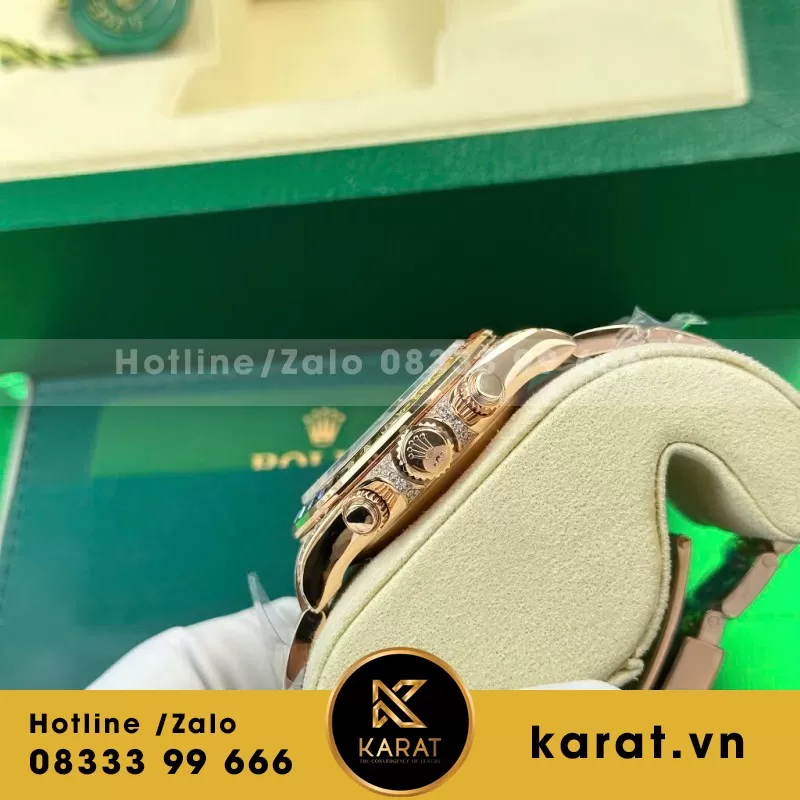 Đồng Hồ Rolex Daytona Rainbow 116595RBOW Bọc Vàng Độ Kim Cương Moissanite 40mm - Ảnh 6