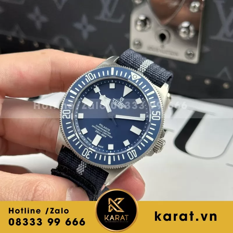 Đồng Hồ Tudor Chế Tác Pelagos FXD GMT Nam Mặt Xanh Nhà Máy M+ 42mm - Ảnh 9