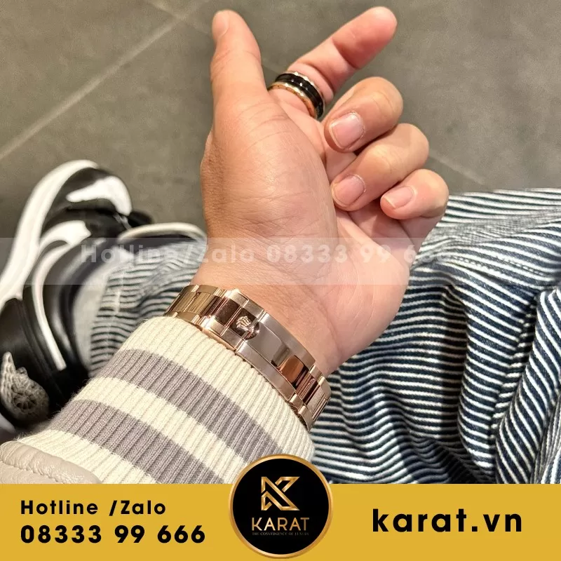 Đồng Hồ Rolex Day-Date Chế Tác Bọc Vàng Đính Kim Cương Moissanite Hong Kong 36m - Ảnh 6