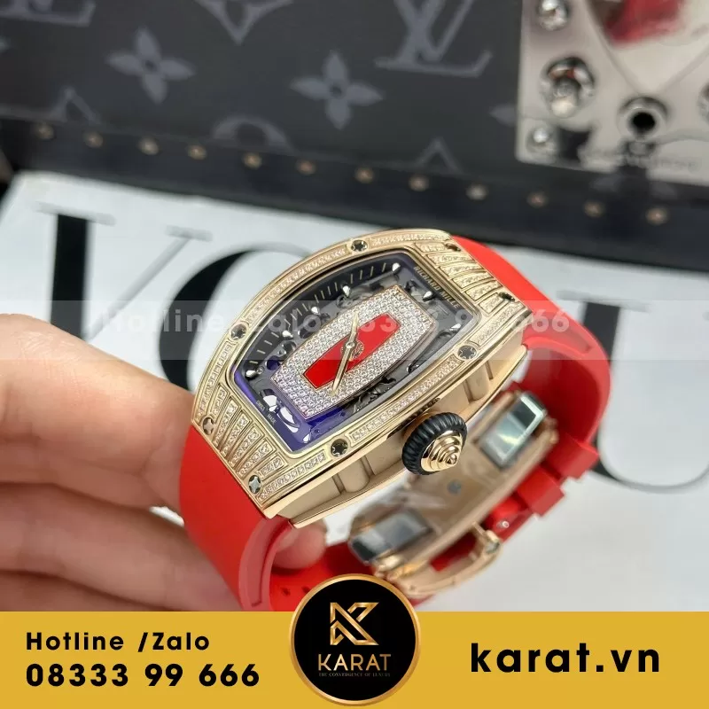 Đồng Hồ Nữ Richard Mille RM07-01 Chế Tác Vỏ Carbon Màu Đỏ 32x46mm - Ảnh 7