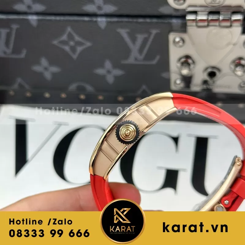 Đồng Hồ Nữ Richard Mille RM07-01 Chế Tác Vỏ Carbon Màu Đỏ 32x46mm - Ảnh 5