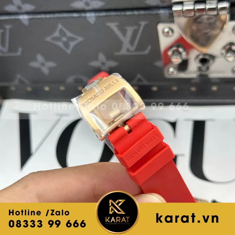 Đồng Hồ Nữ Richard Mille RM07-01 Chế Tác Vỏ Carbon Màu Đỏ 32x46mm - Ảnh 4