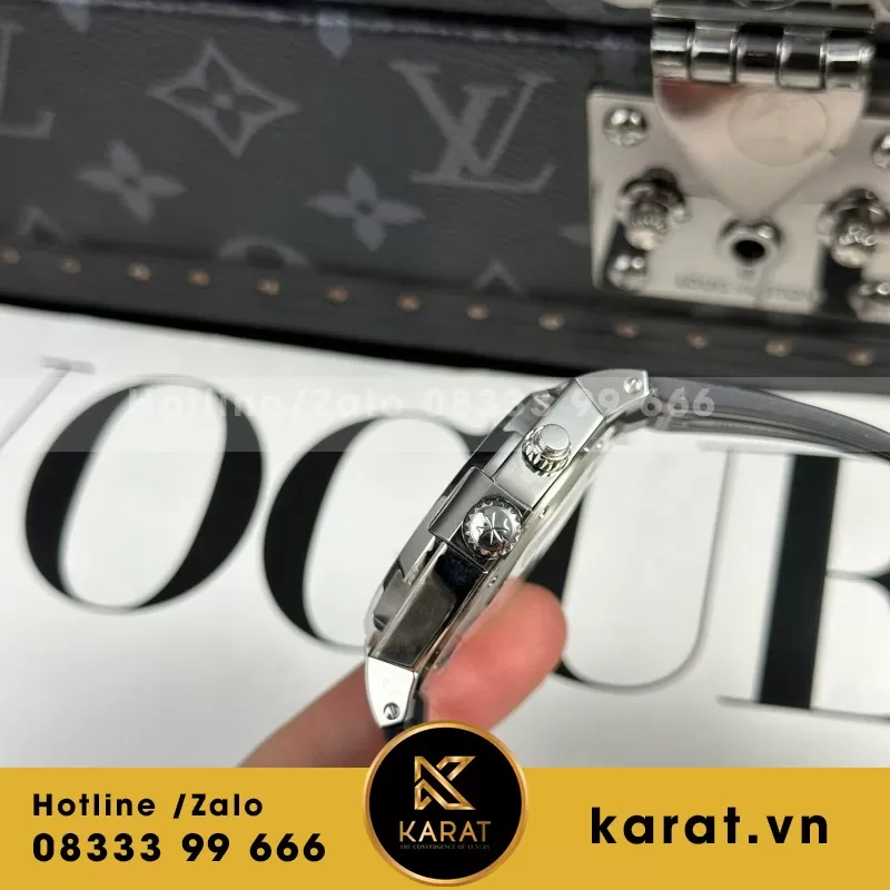 Đồng Hồ Nam Vacheron Constantin Replica 11 Overseas Dual Time 47450 Màu Xám Nhà Máy 9F 42mm - Ảnh 6