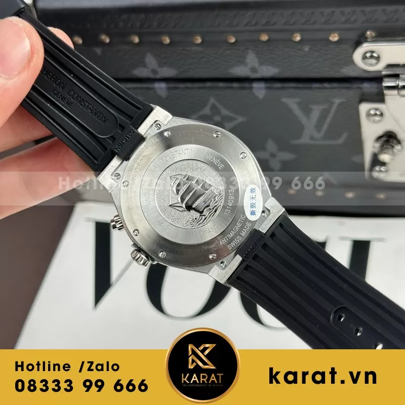 Đồng Hồ Nam Vacheron Constantin Replica 11 Overseas Dual Time 47450 Màu Xám Nhà Máy 9F 42mm - Ảnh 3