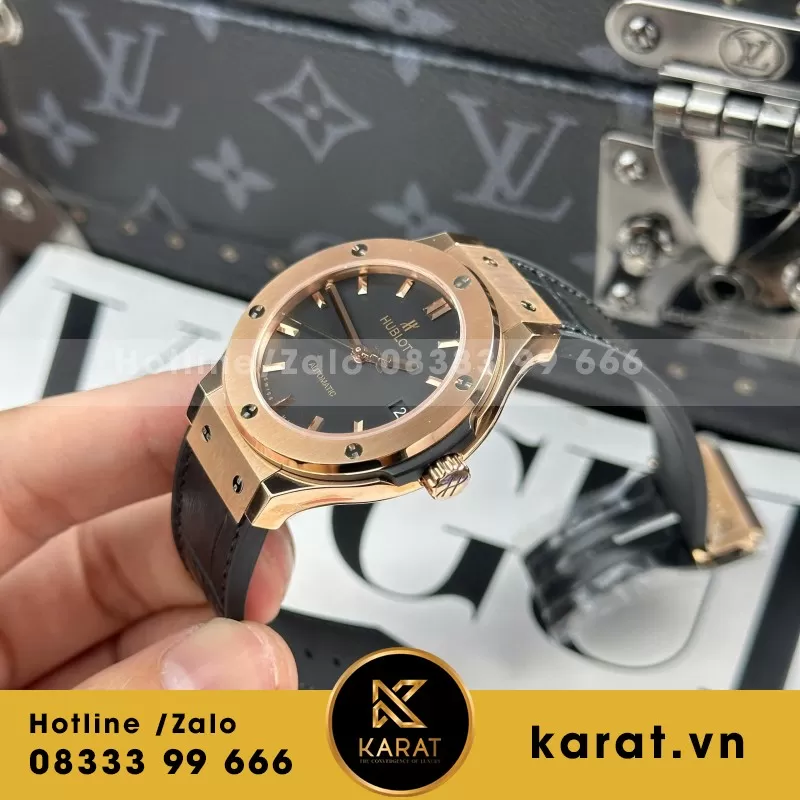 Đồng Hồ Hublot Classic Fusion King Gold Black Replica 1:1 Nhà Máy JJF 38mm - Ảnh 8