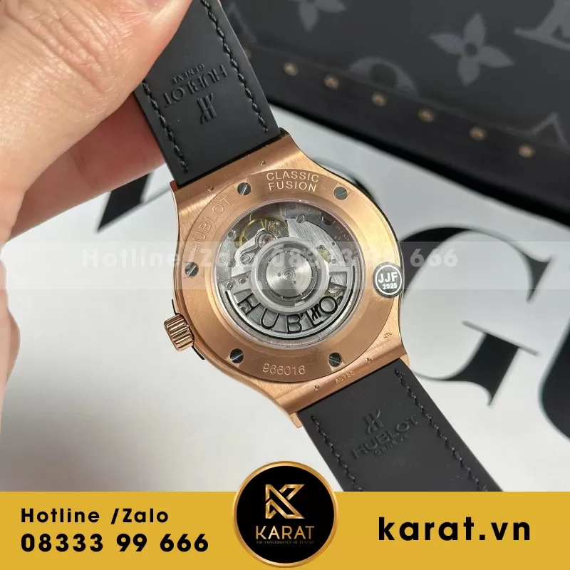 Đồng Hồ Hublot Classic Fusion King Gold Black Replica 1:1 Nhà Máy JJF 38mm - Ảnh 5