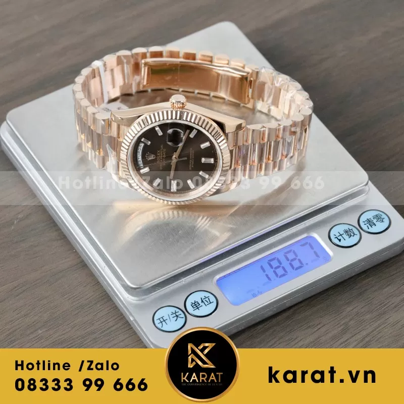 Đồng Hồ Rolex DateJust Chế Tác Đính Moissanite + Bọc Vàng Thật 18K 40mm - Ảnh 7