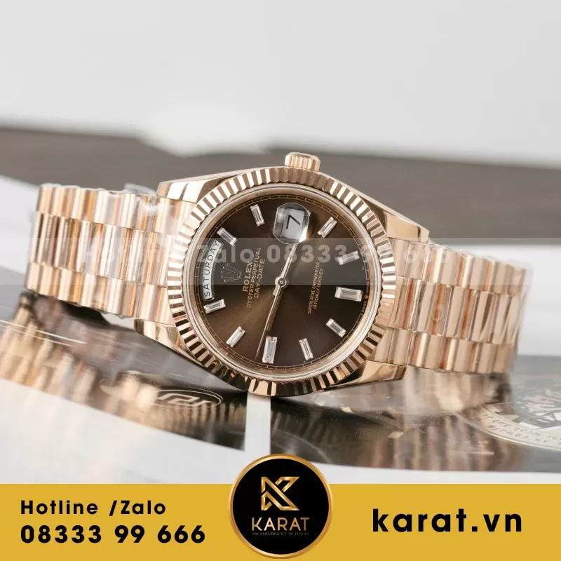 Đồng Hồ Rolex DateJust Chế Tác Đính Moissanite + Bọc Vàng Thật 18K 40mm - Ảnh 6