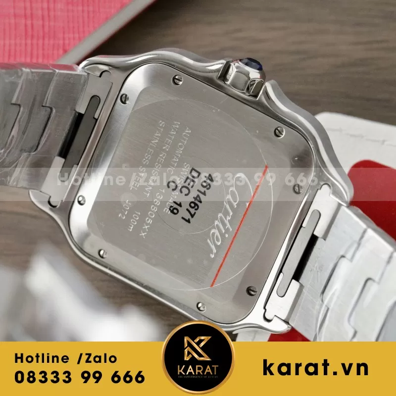 Đồng Hồ Cartier Santos Replica 1:1 Nữ Màu Demi Nhà Máy BV 39.8mm - Ảnh 4