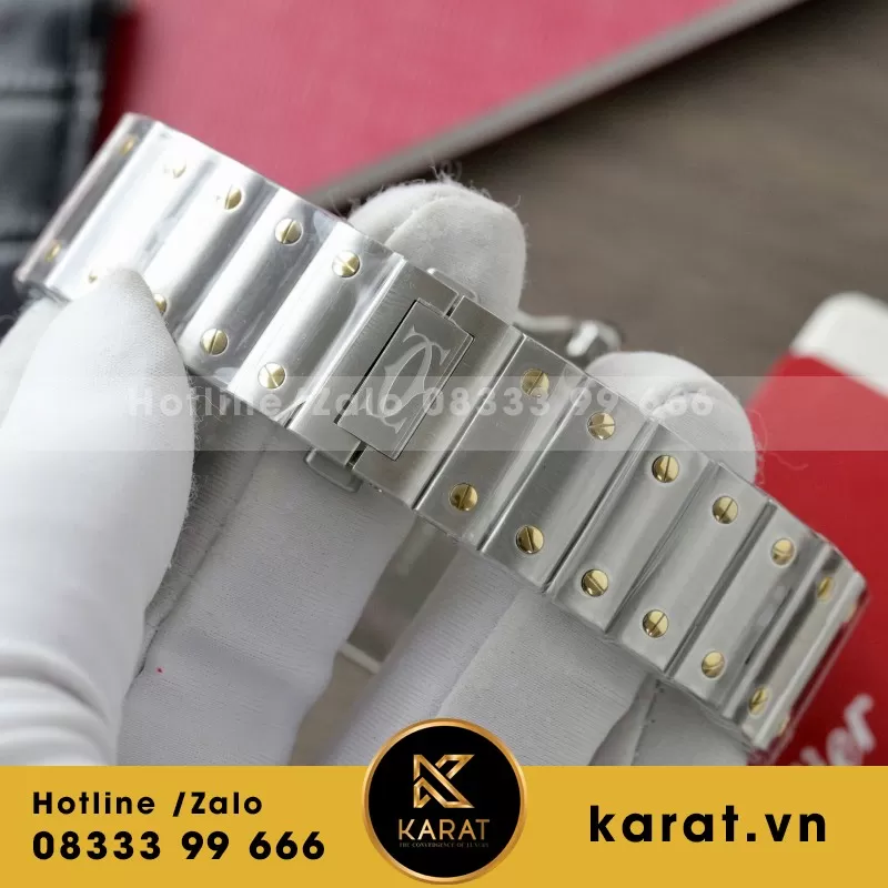 Đồng Hồ Cartier Santos Replica 1:1 Nữ Màu Demi Nhà Máy BV 39.8mm - Ảnh 3