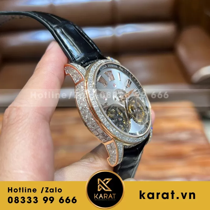 Đồng Hồ Roger Dubuis Chế Tác Vàng Hồng 18k Kim Cương Thiên Nhiên - Ảnh 4