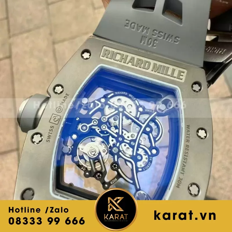 Đồng Hồ Richard Mille RM055 Gray Titanium Custom Movement 45mm - Ảnh 5