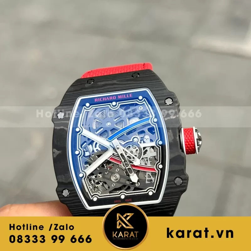 Đồng Hồ Richard Mille Chế Tác RM67-02 Vỏ Carbon Sebastien Ogier automatic Fake 38.7×47.52mm - Ảnh 6
