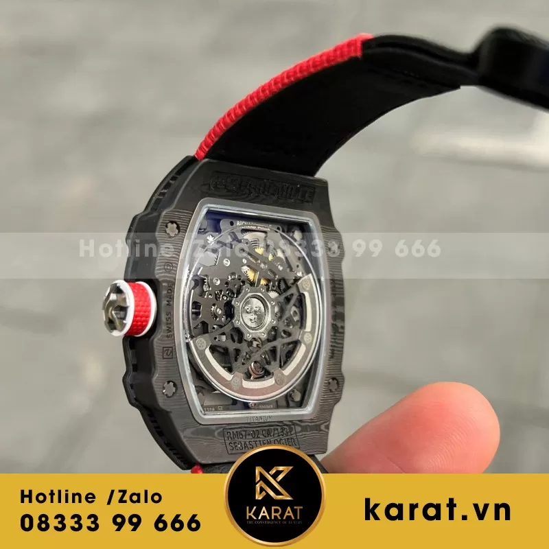 Đồng Hồ Richard Mille Chế Tác RM67-02 Vỏ Carbon Sebastien Ogier automatic Fake 38.7×47.52mm - Ảnh 3