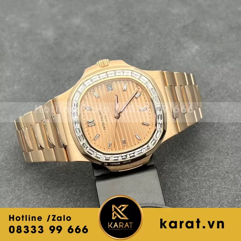 Đồng Hồ Patek Philippe Nautilus 5723 Chế Tác Vàng Hồng 18K Nguyên Khối + Kim Cương Tự Nhiên 40mm - Ảnh 9