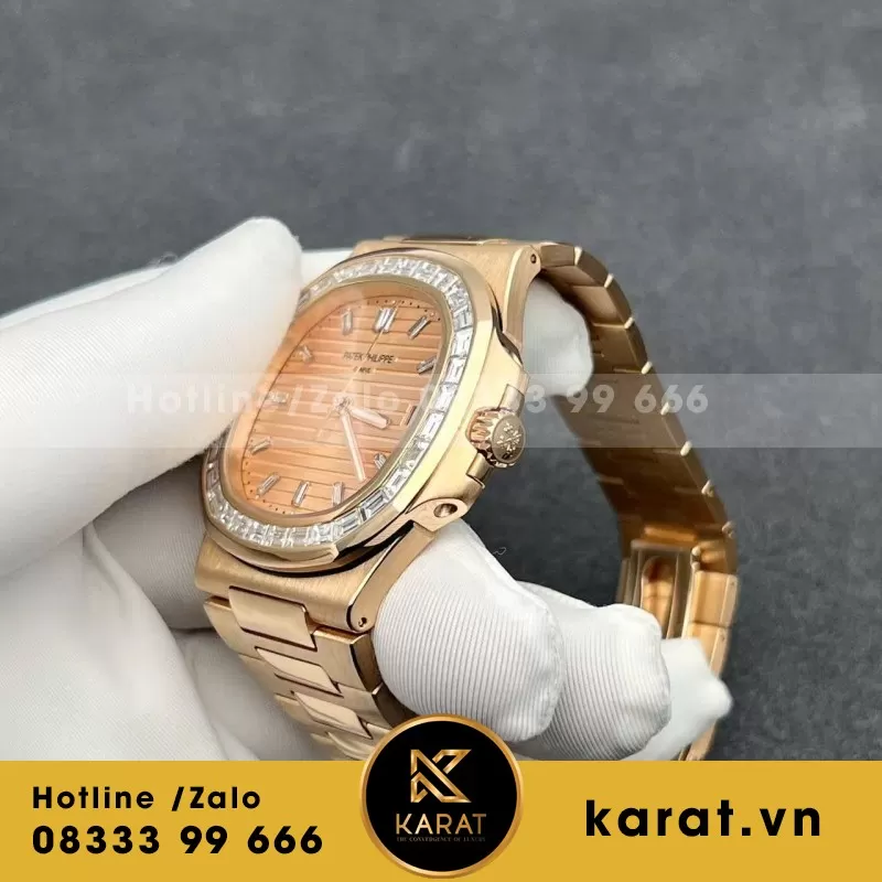 Đồng Hồ Patek Philippe Nautilus 5723 Chế Tác Vàng Hồng 18K Nguyên Khối + Kim Cương Tự Nhiên 40mm - Ảnh 5