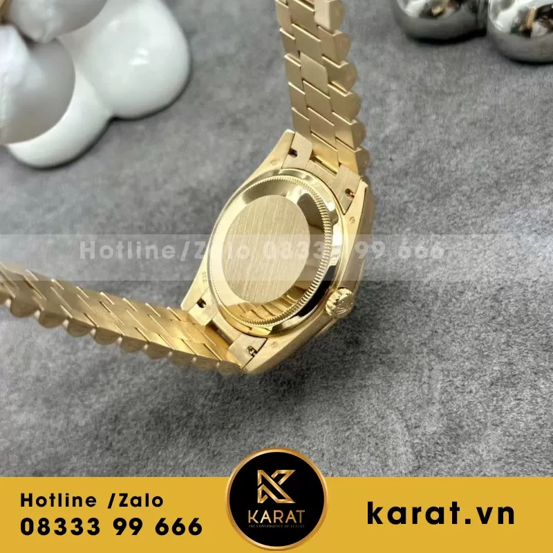 Đồng Hồ Rolex Day-Date 128238 Chế Tác Mặt Xanh Ombre Bọc Vàng 18k 36mm - Ảnh 6
