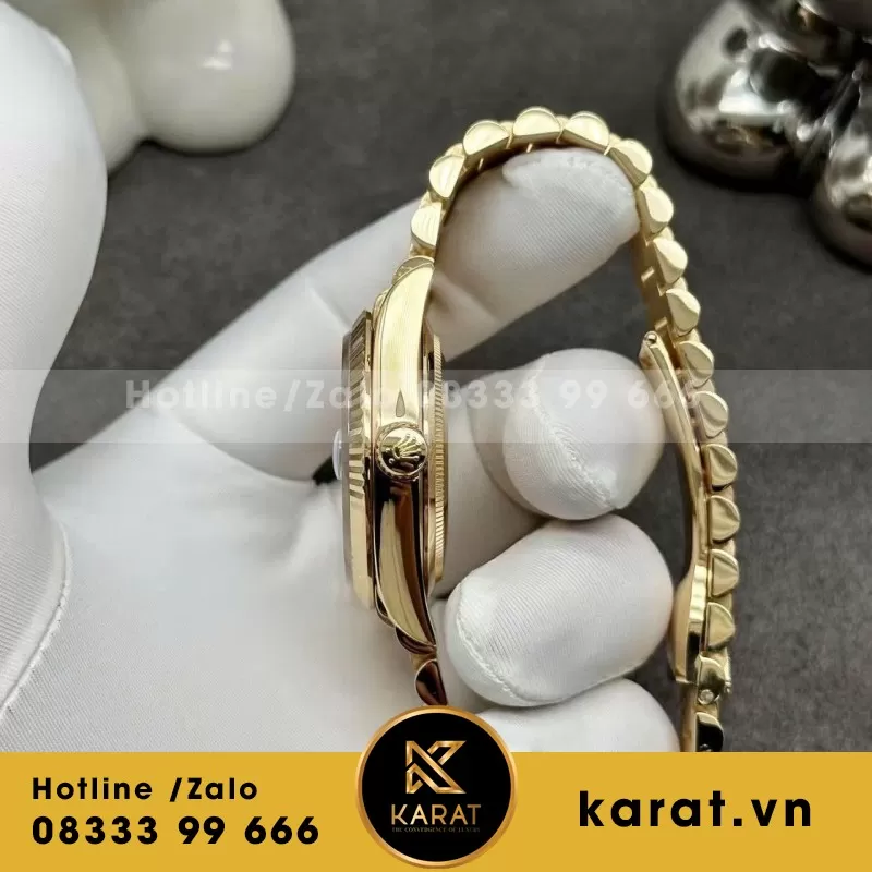 Đồng Hồ Rolex Day-Date 128238 Chế Tác Mặt Xanh Ombre Bọc Vàng 18k 36mm - Ảnh 4